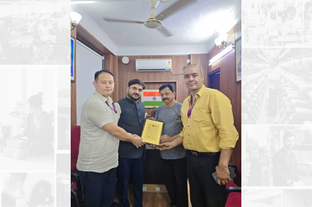 Meeting MP Kushinagar, Uttar Pradesh on MSME projects & free AI labs in schools and universities.